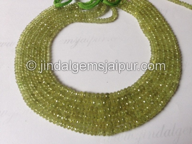 Grossular Garnet Far Faceted Roundelle Shape Beads